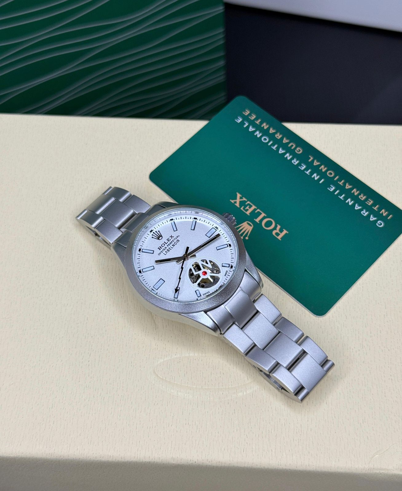 Rolex Full Automatic Open Back Machine With White dial