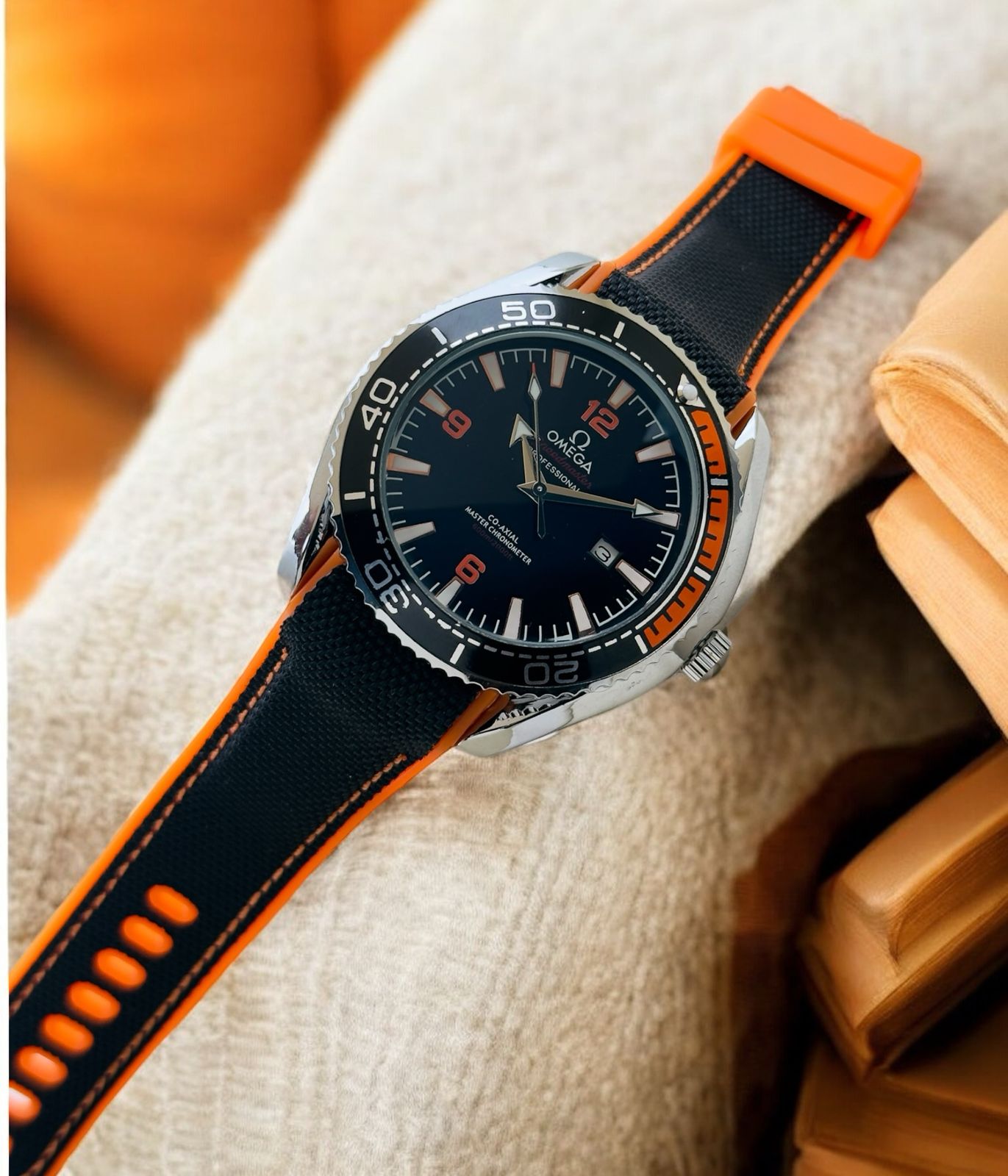 omega dual colour strap watch maurya watch