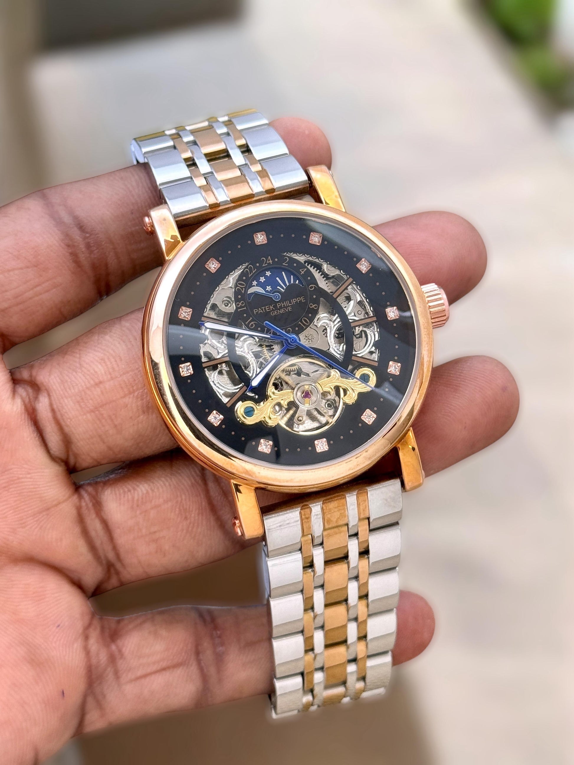 patek phillippe automatic golden chain watch for men maurya watch
