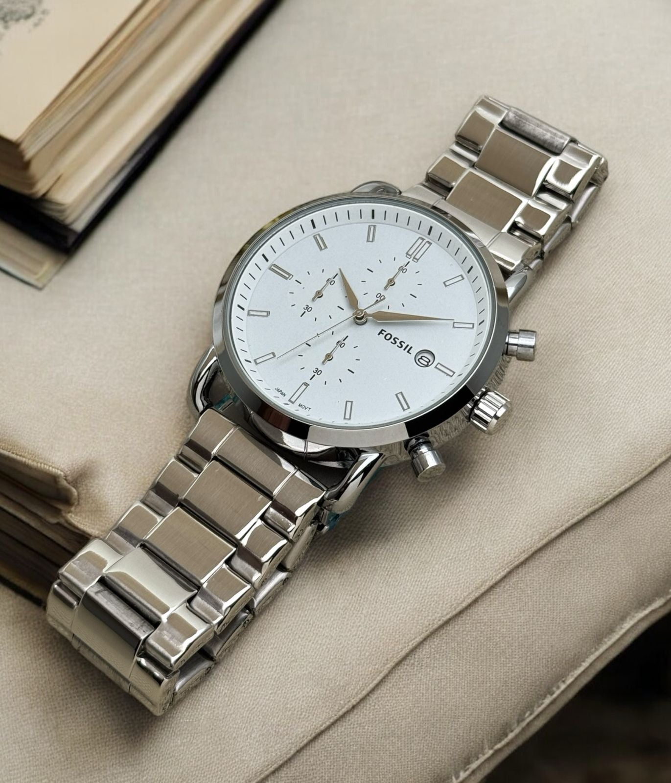 fossil metal chain for men maurya watch