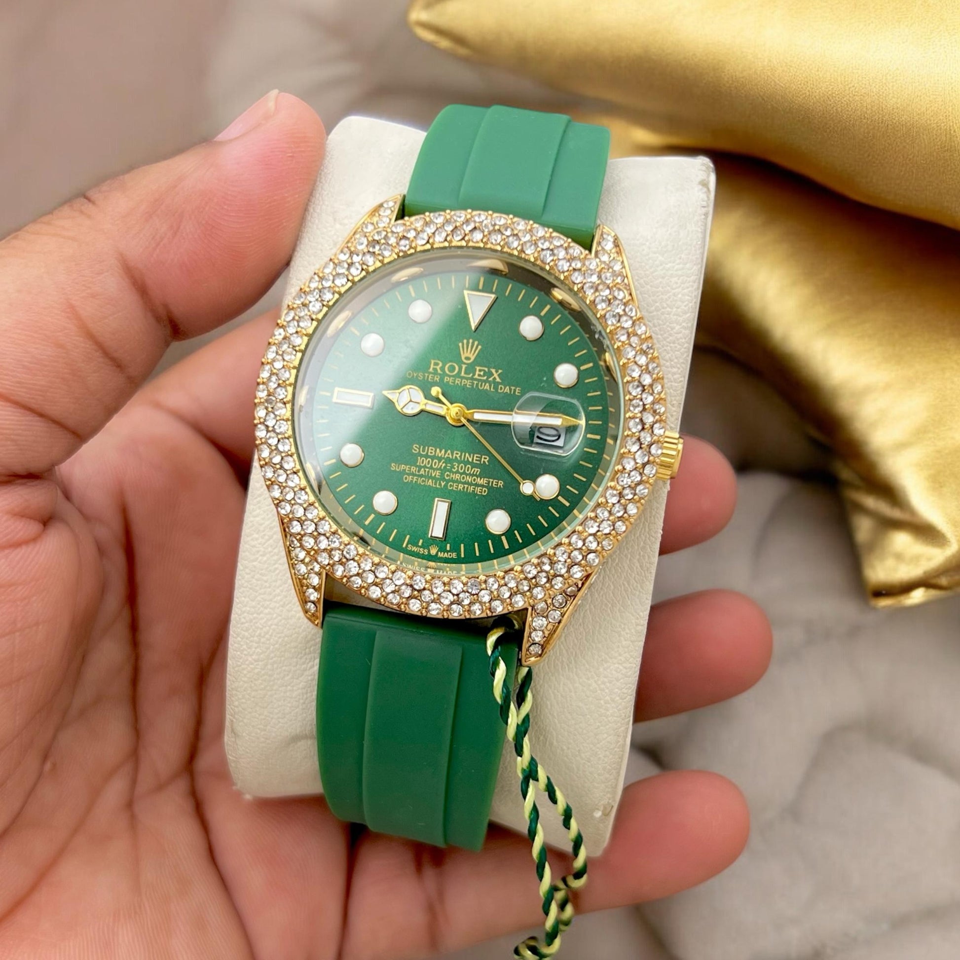 Rolex DAYTONA BEACH White Gold Chrysoprase maurya watch
