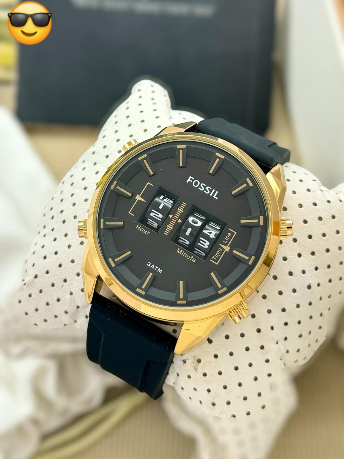 Fossil Miter fiber belt double time men's watch maurya watch
