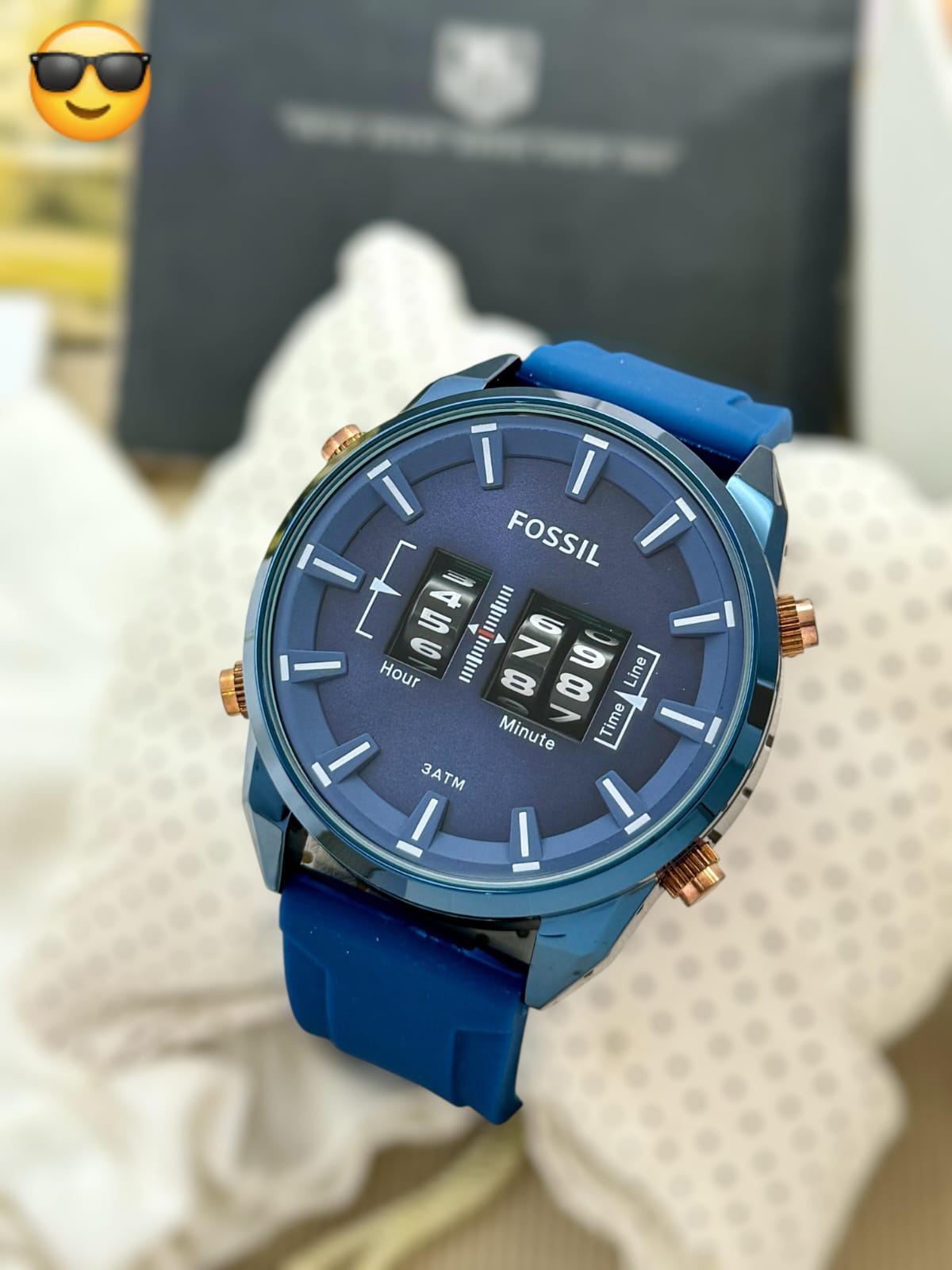 Fossil Miter fiber belt double time men's watch maurya watch