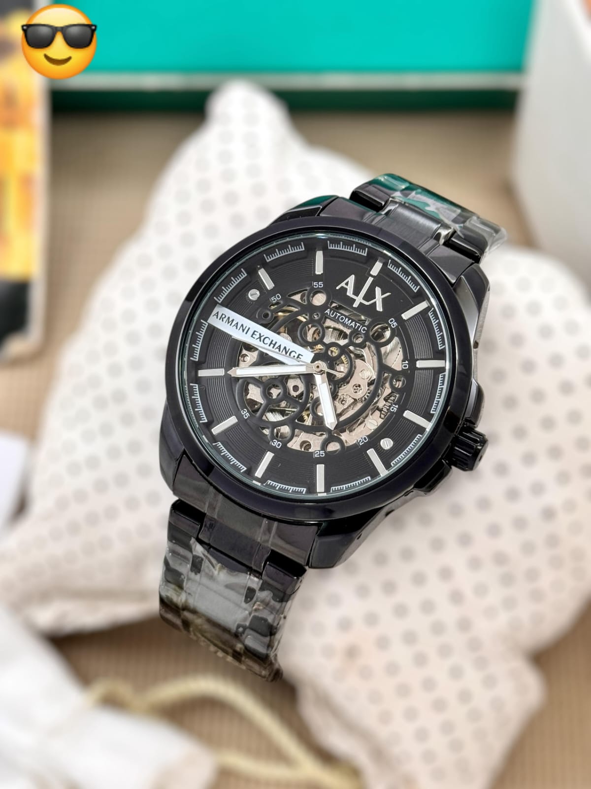 Armani Exchange black dial automatic movement | maurya watch