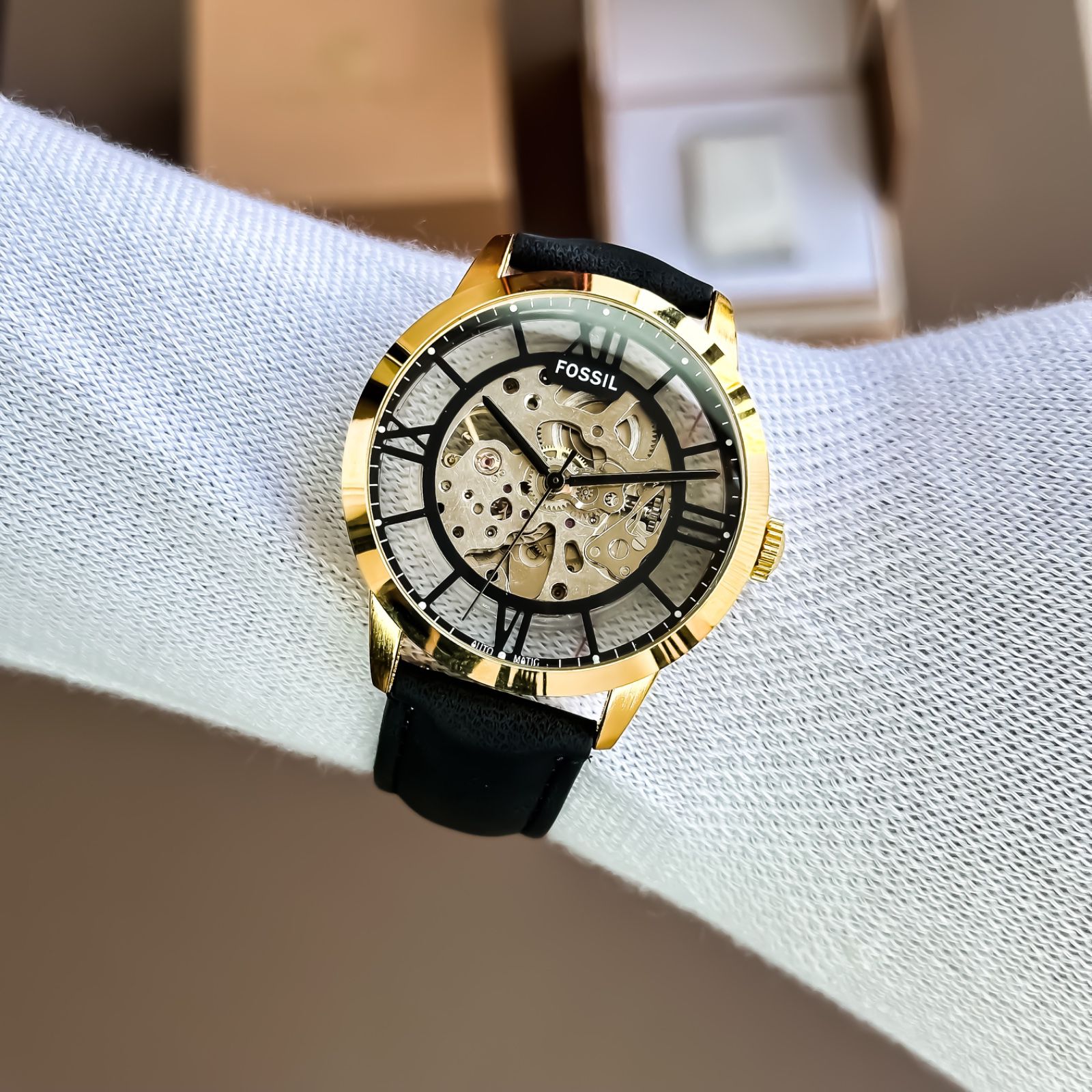 Townsman Automatic Black LiteHide™ Leather Watch - ME3210 - Fossil maurya watch