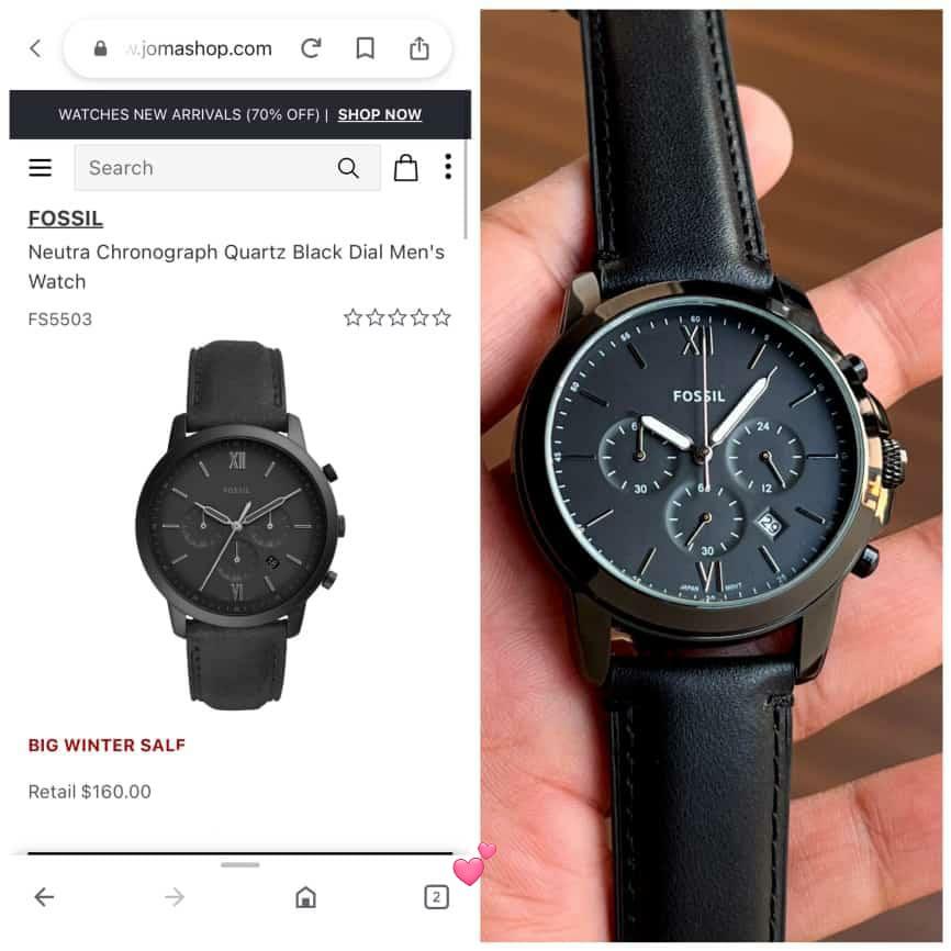 fossil black dial and strap watch for men maurya watch