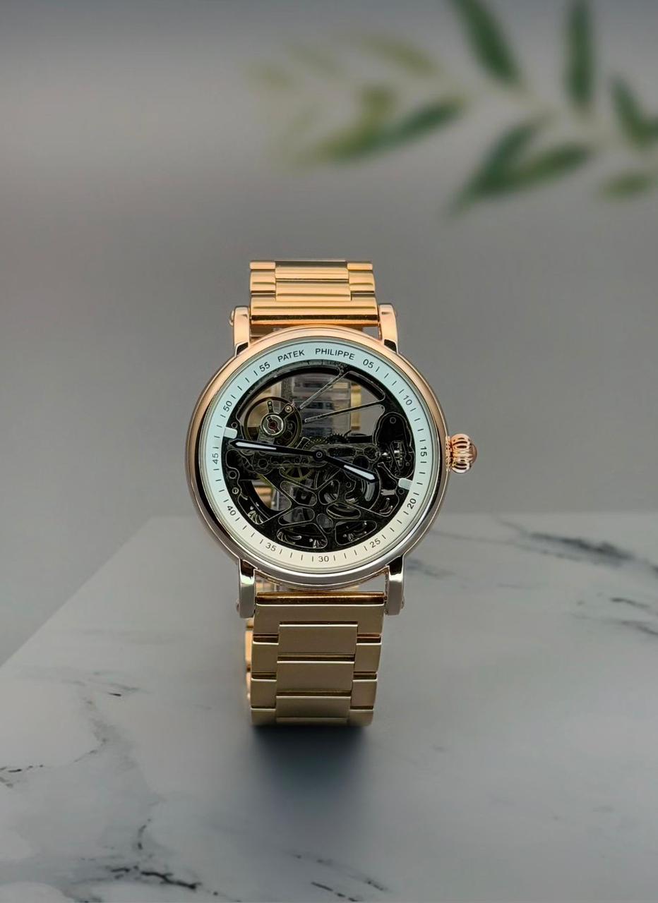 Patek philippe Mens Luxury Skeleton Automatic Mechanical Wrist Watch ⭐ ⭐⭐ maurya watch