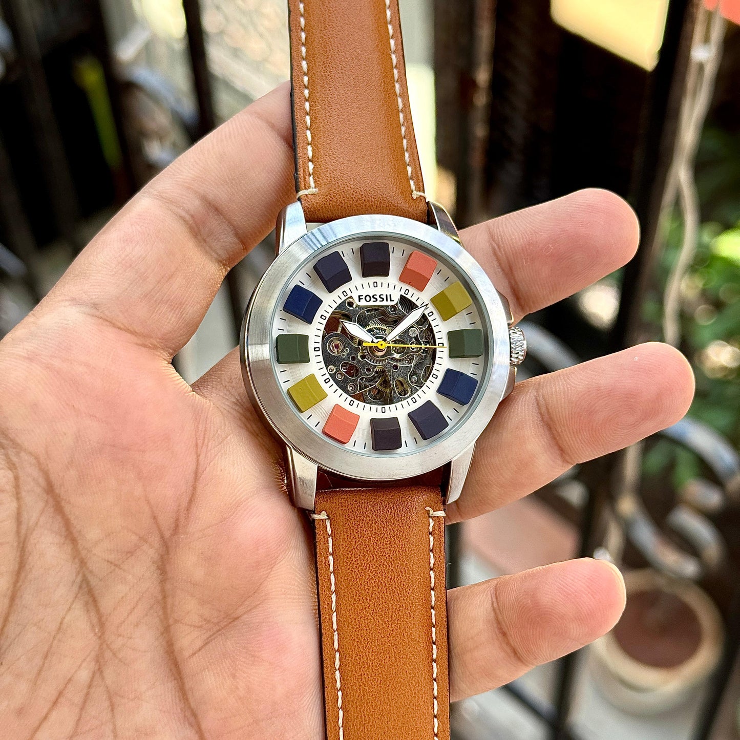 ✅ FOSSIL GRANT AUTOMATIC – MULTICOLOUR SKELETON
