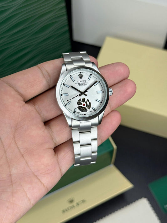 Rolex Full Automatic Open Back Machine With White dial