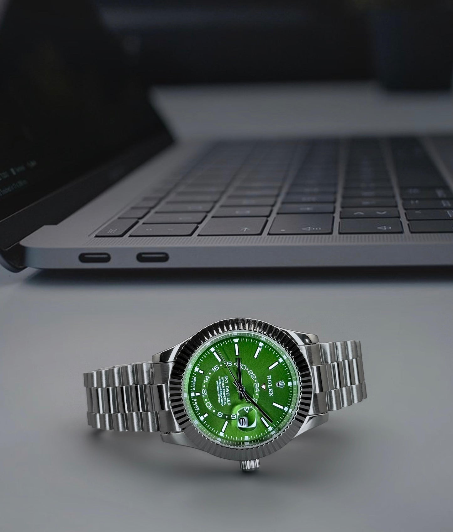Rolex Sky-Dweller Full silver green dial ⭐ ⭐⭐ maurya watch