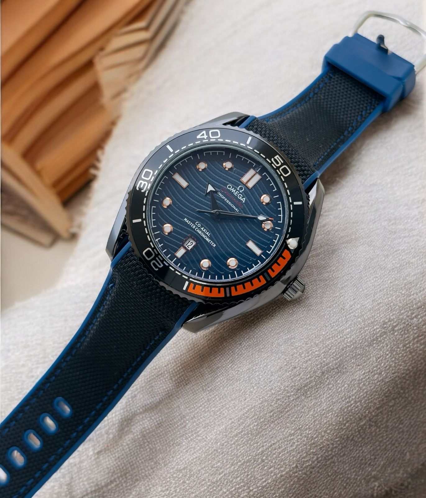 omega dual colour strap watch maurya watch