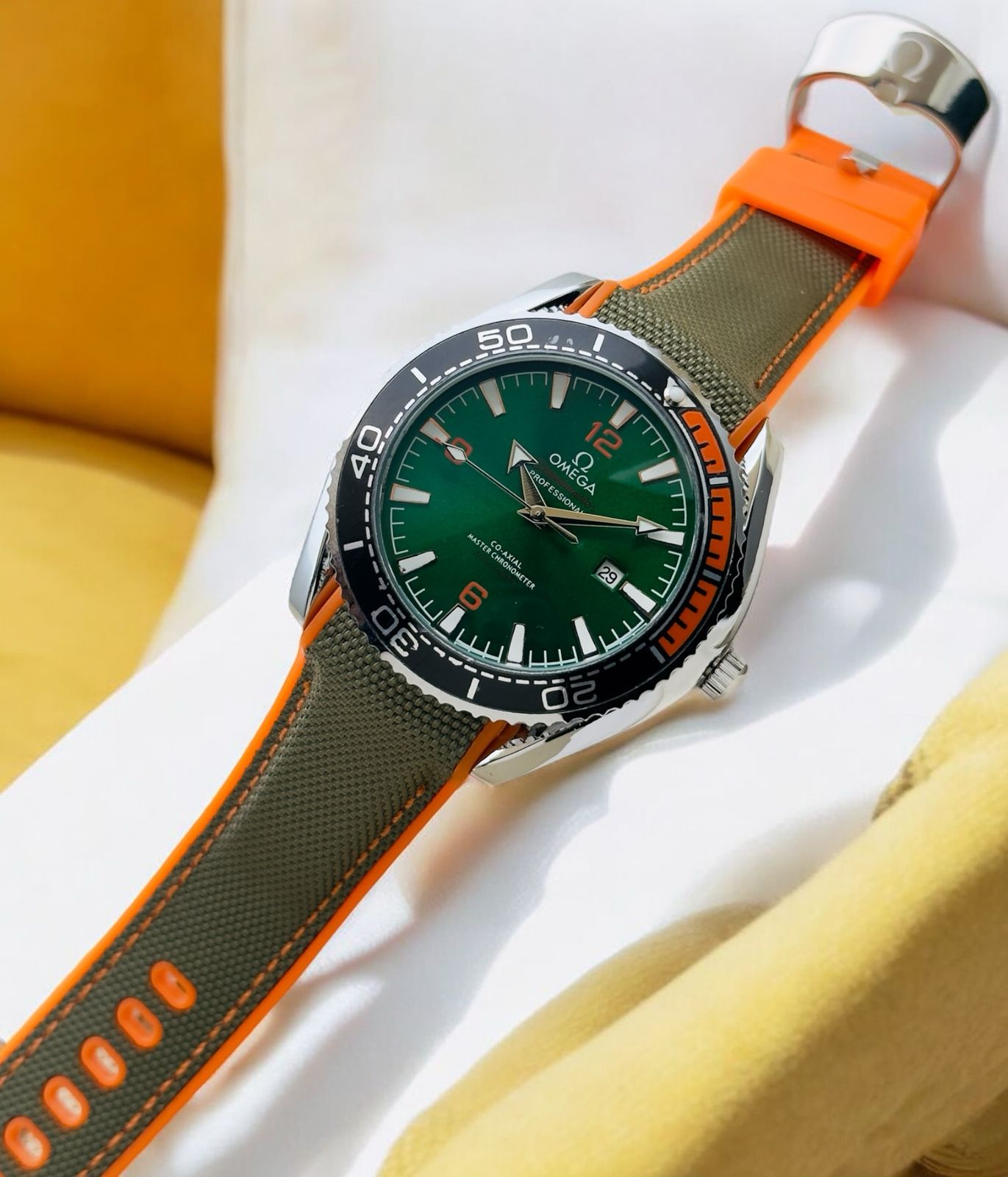 omega dual colour strap watch maurya watch