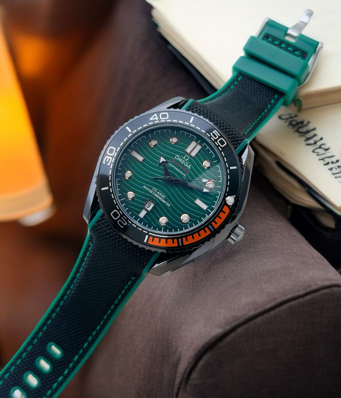 omega dual colour strap watch maurya watch