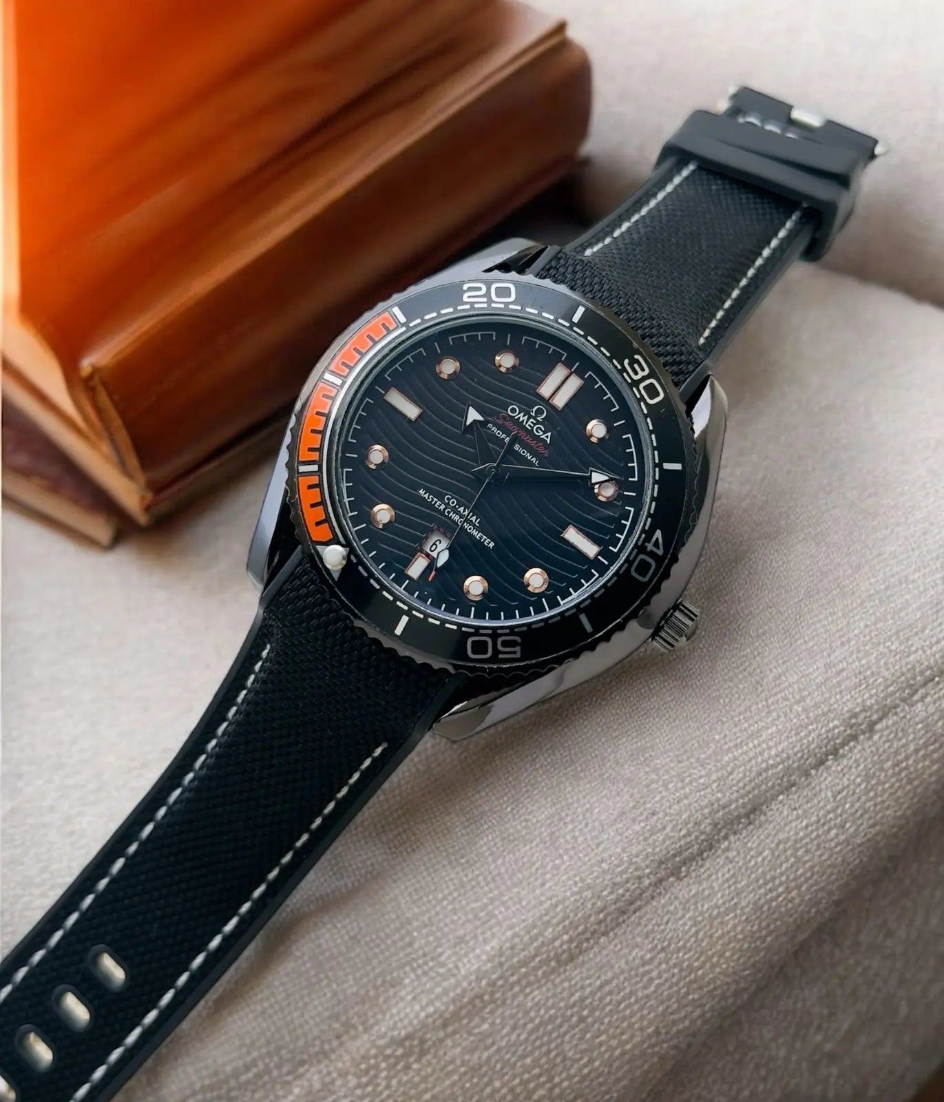 omega dual colour strap watch maurya watch