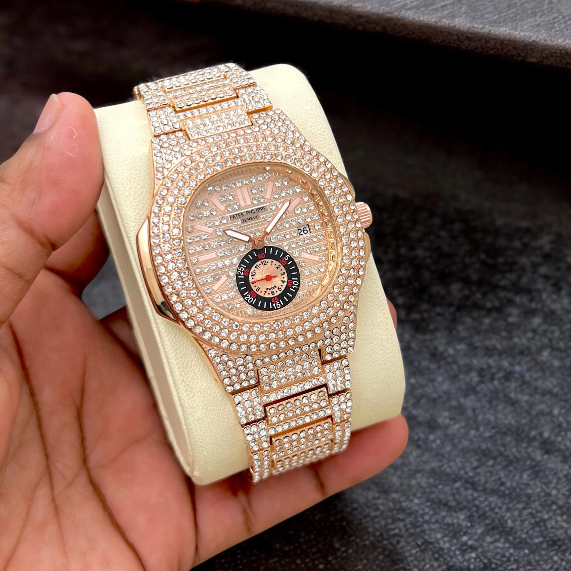 patek phillippe full dial diamond all chrono working unisex watch maurya watch