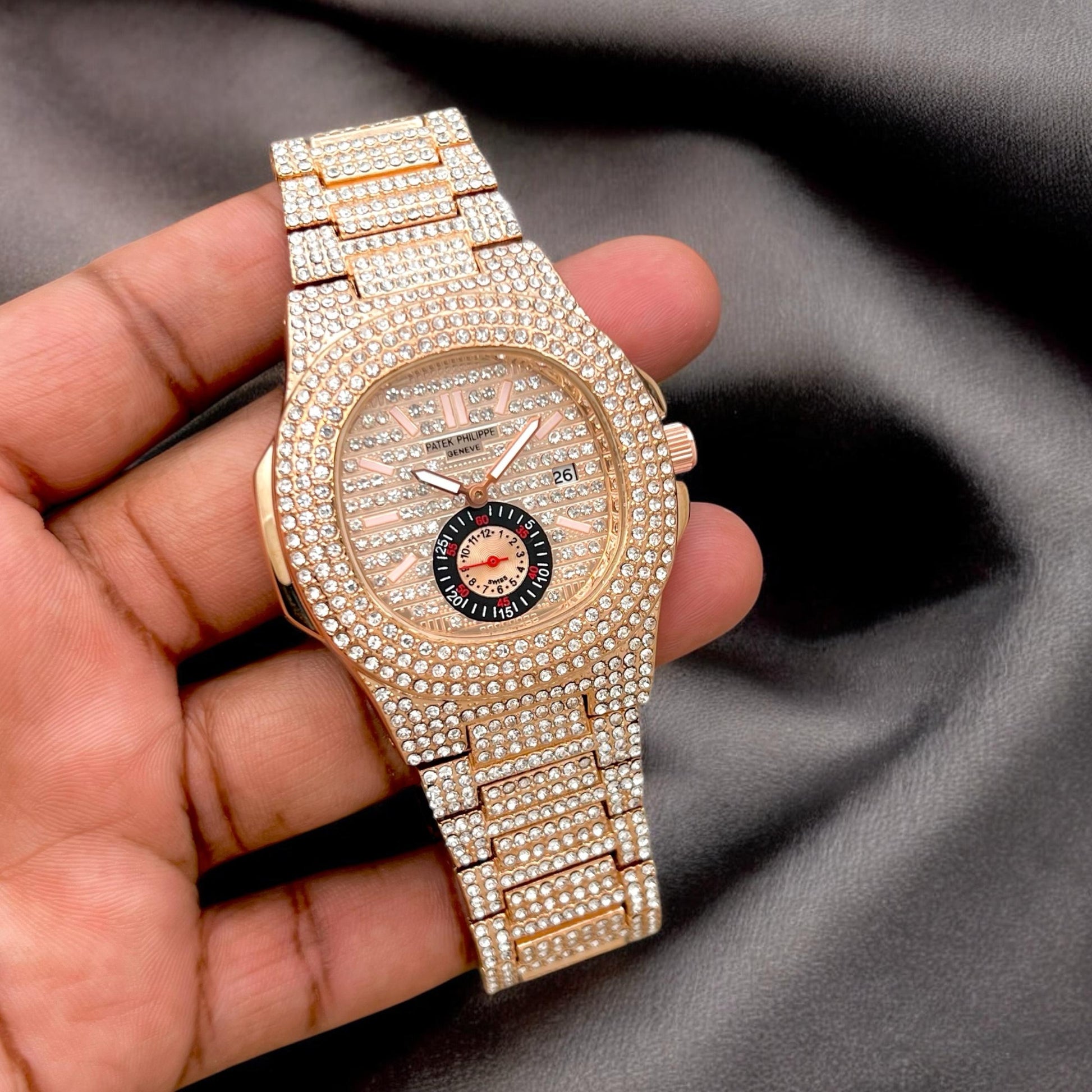 patek phillippe full dial diamond all chrono working unisex watch maurya watch