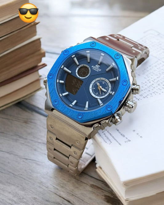 EDIFICE blue dial steel watch maurya watch