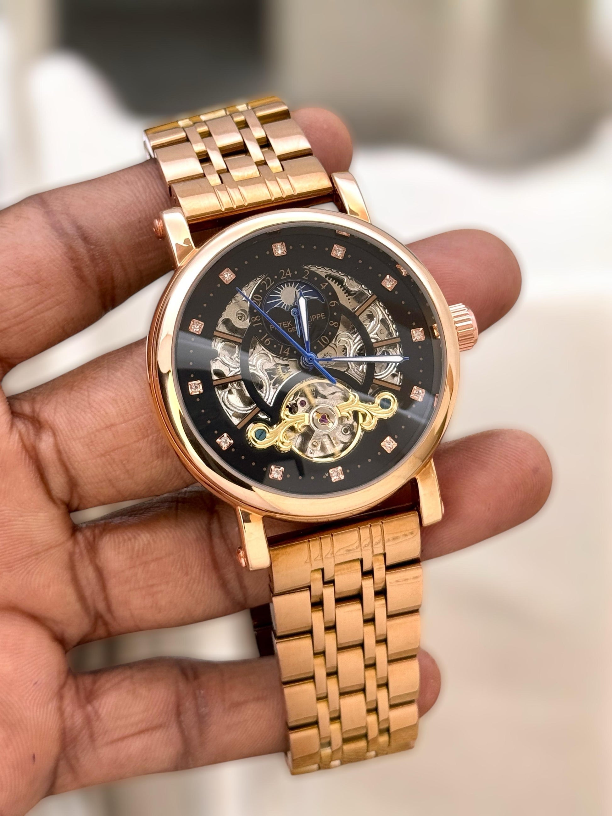 patek phillippe automatic golden chain watch for men maurya watch