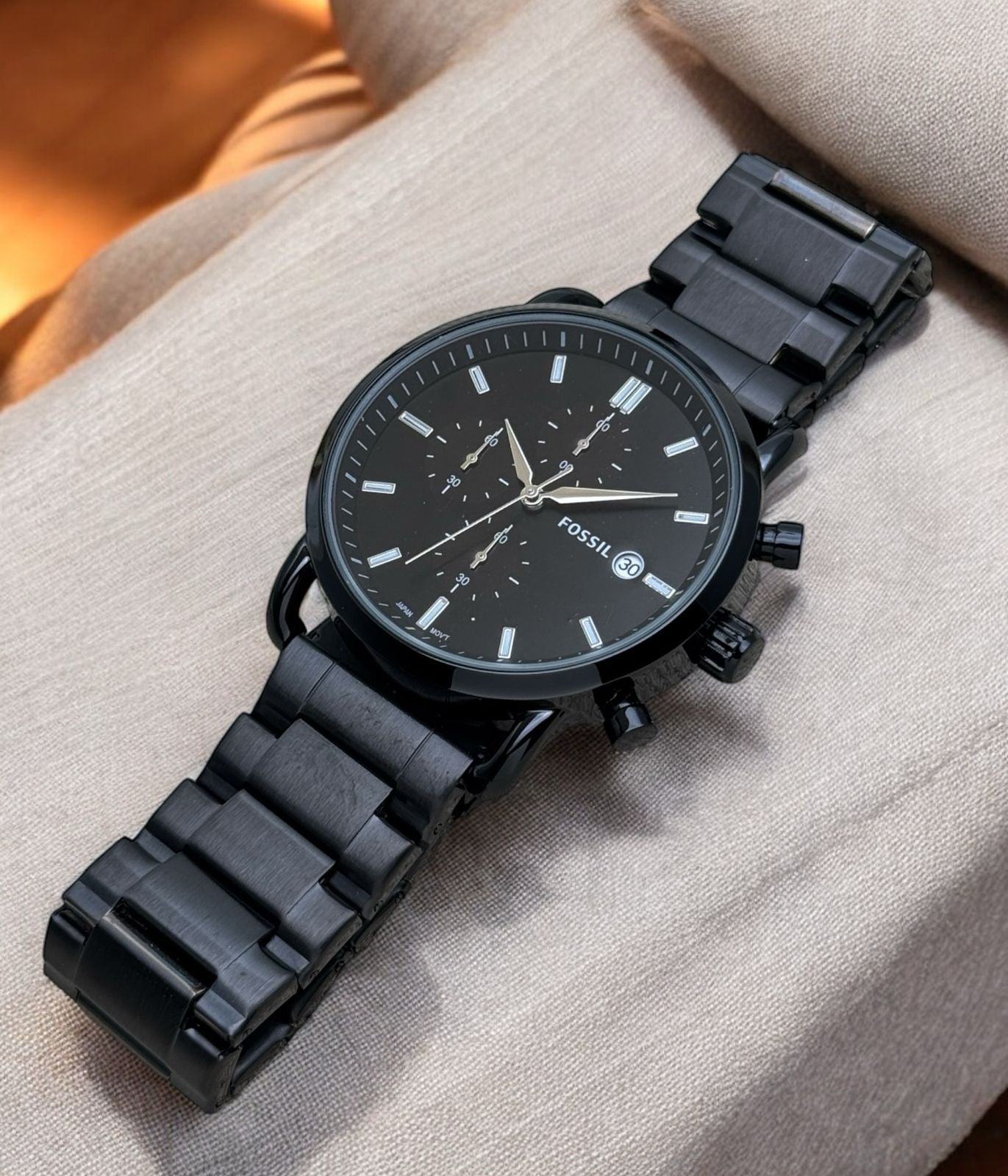 fossil metal chain for men maurya watch