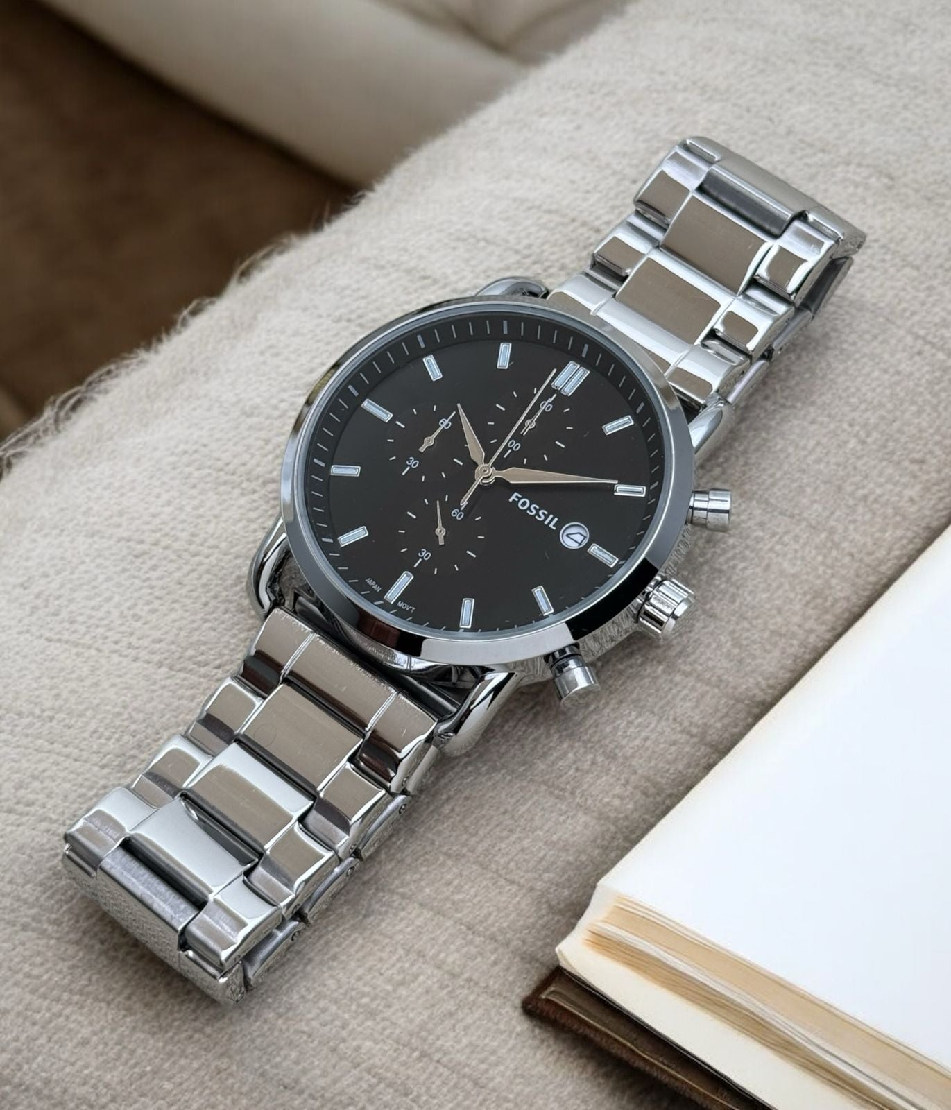 fossil metal chain for men maurya watch