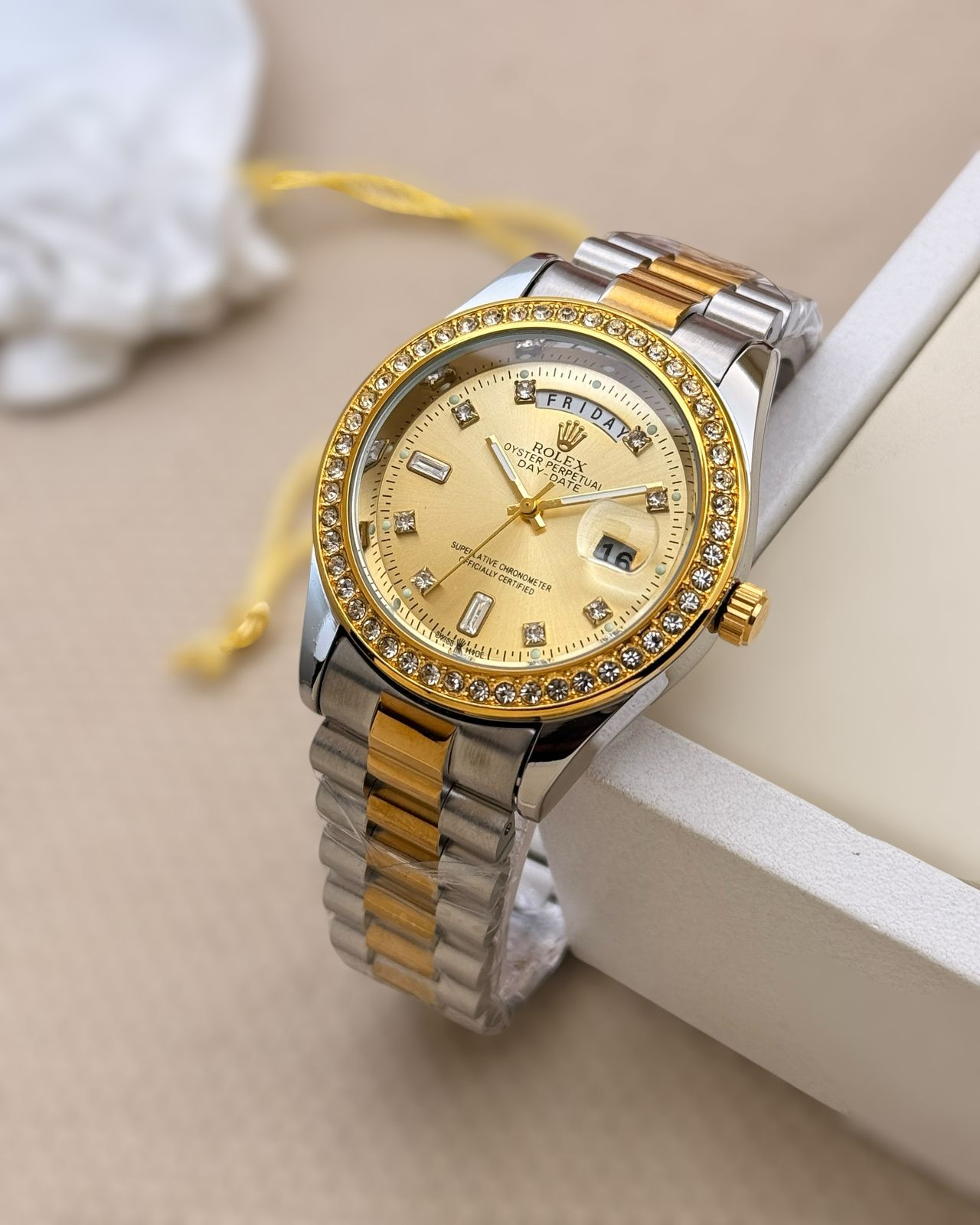 Rolex Day-Date 36 watch: 18 ct Everose gold for men maurya watch