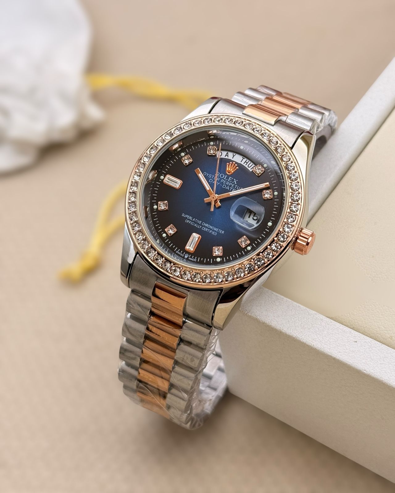 Rolex Day-Date 36 watch: 18 ct Everose gold for men maurya watch