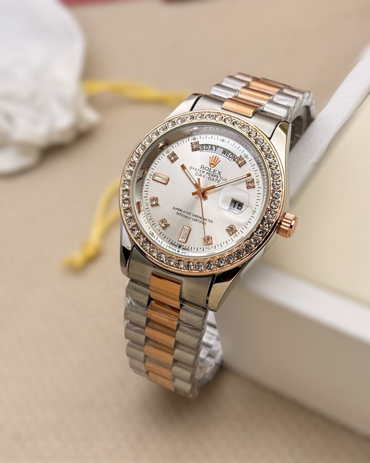 Rolex Day-Date 36 watch: 18 ct Everose gold for men maurya watch