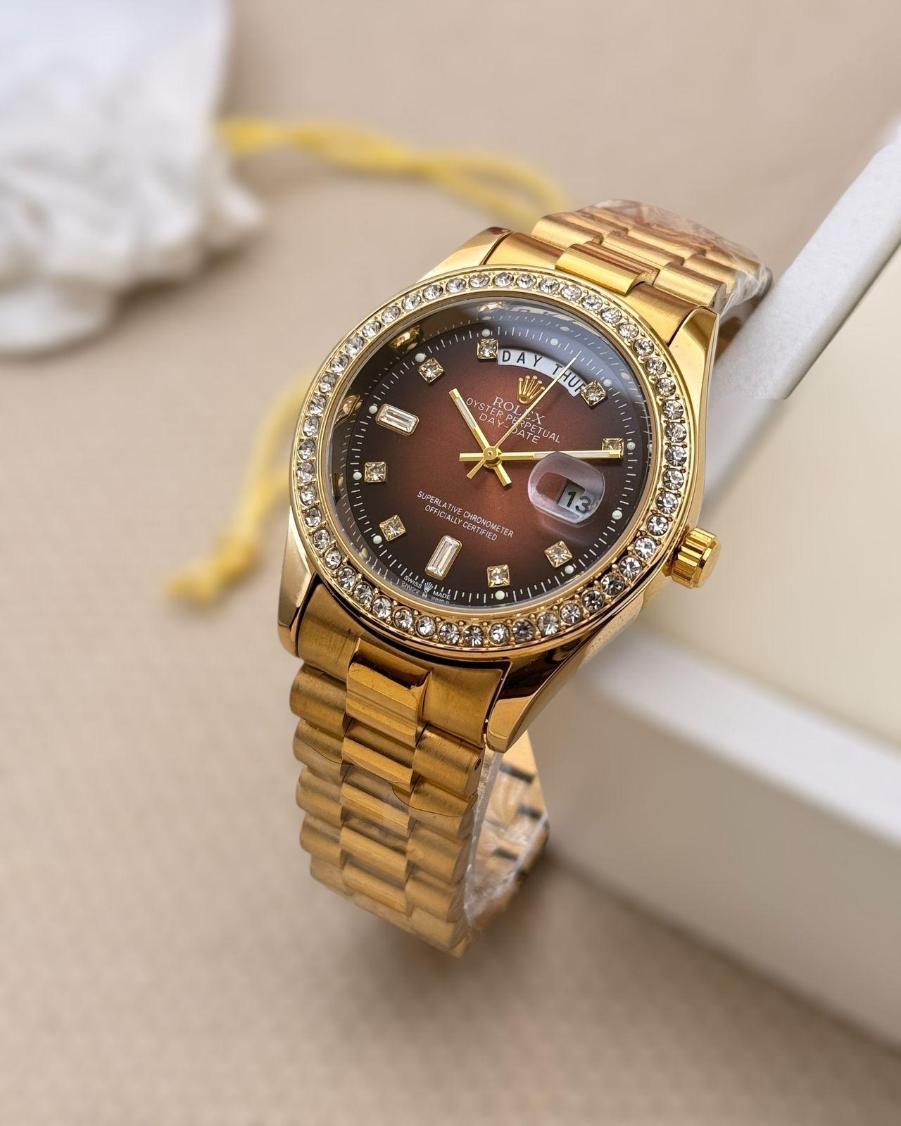 Rolex Day-Date 36 watch: 18 ct Everose gold for men maurya watch