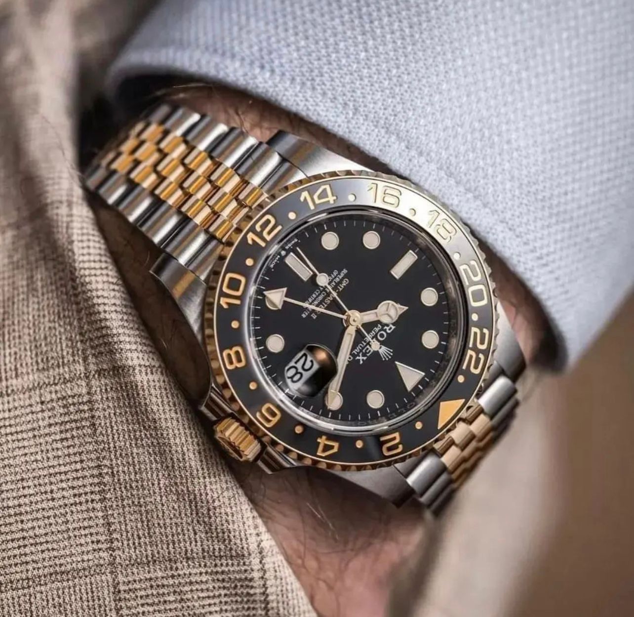 Rolex GMT-Master II 40mm Stainless Yellow Gold 40mm Men's maurya watch