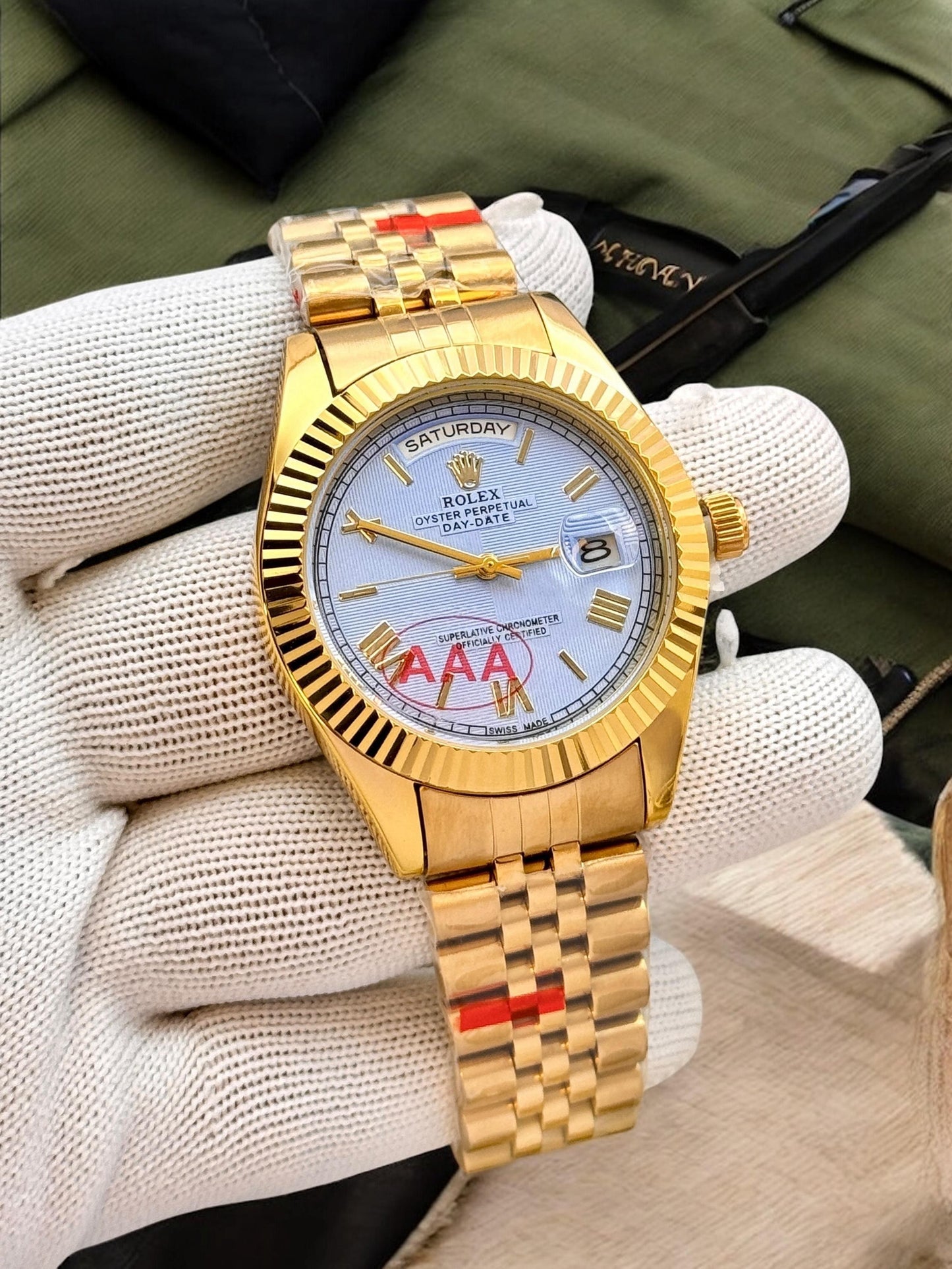 Rolex Day-Date Gold dial chain watch for men | rolex day-date | maurya watch