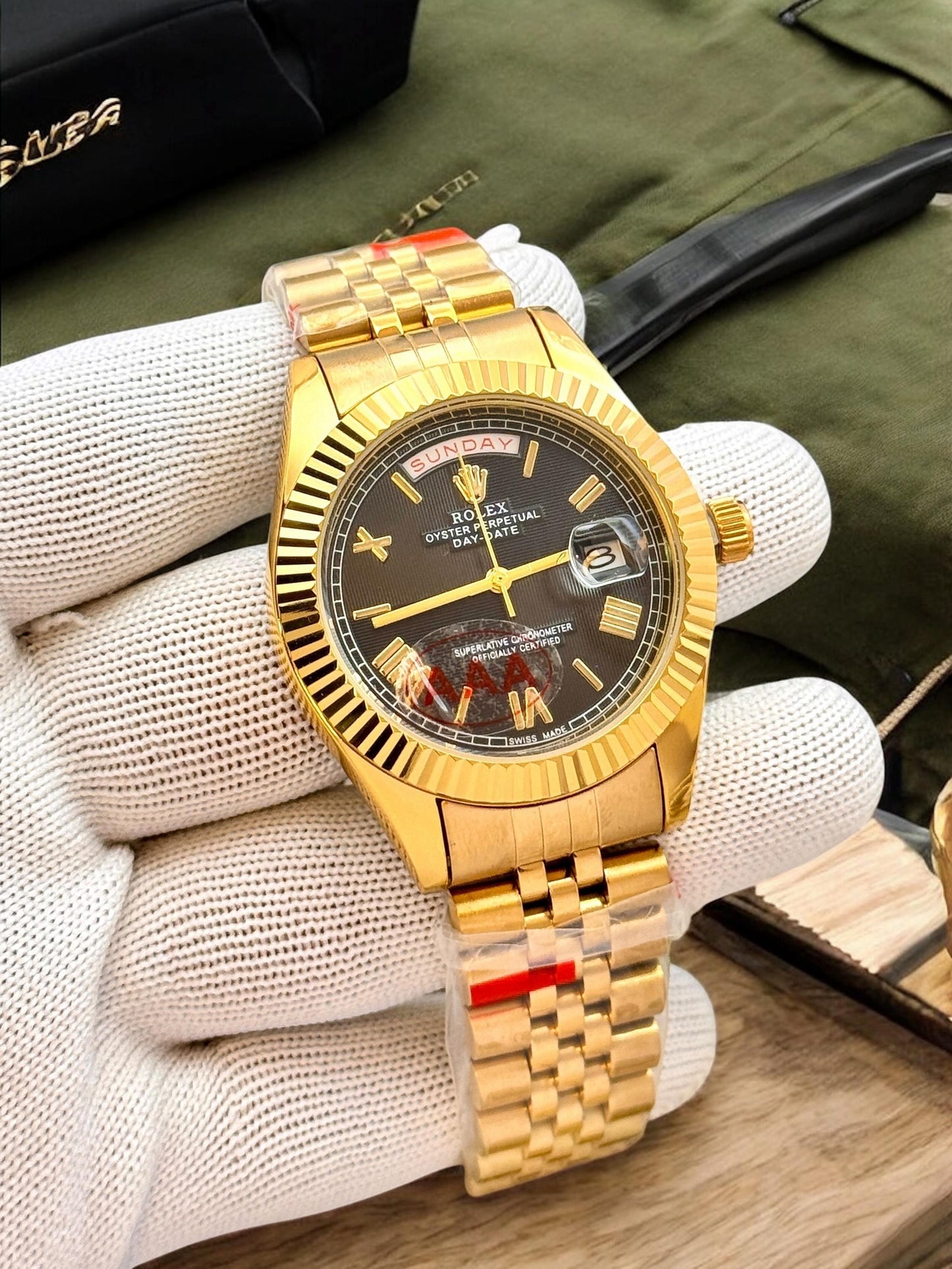 Rolex Day-Date Gold dial chain watch for men | rolex day-date | maurya watch