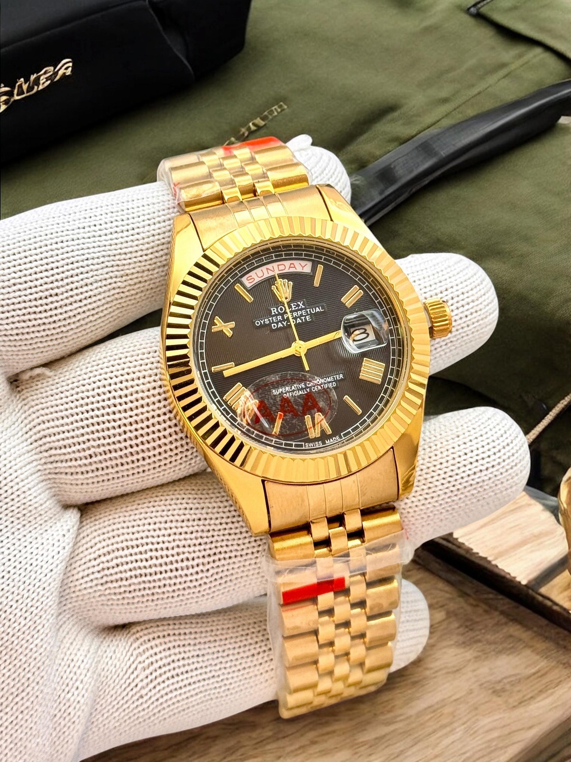 Rolex Day-Date Gold dial chain watch for men | rolex day-date | maurya watch
