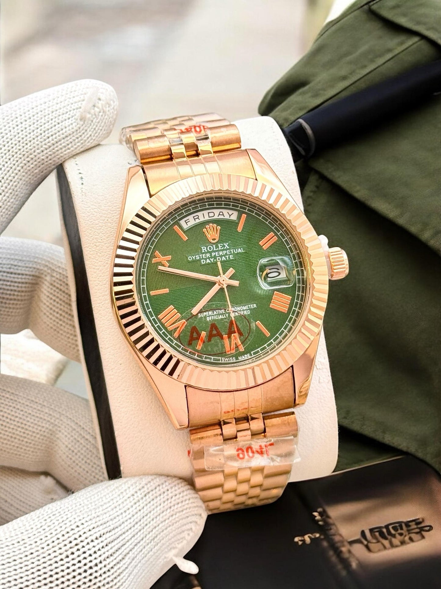 Rolex Day-Date Gold dial chain watch for men | rolex day-date | maurya watch
