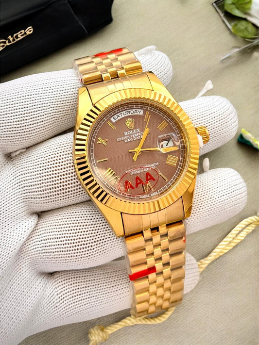 Rolex Day-Date Gold dial chain watch for men | rolex day-date | maurya watch