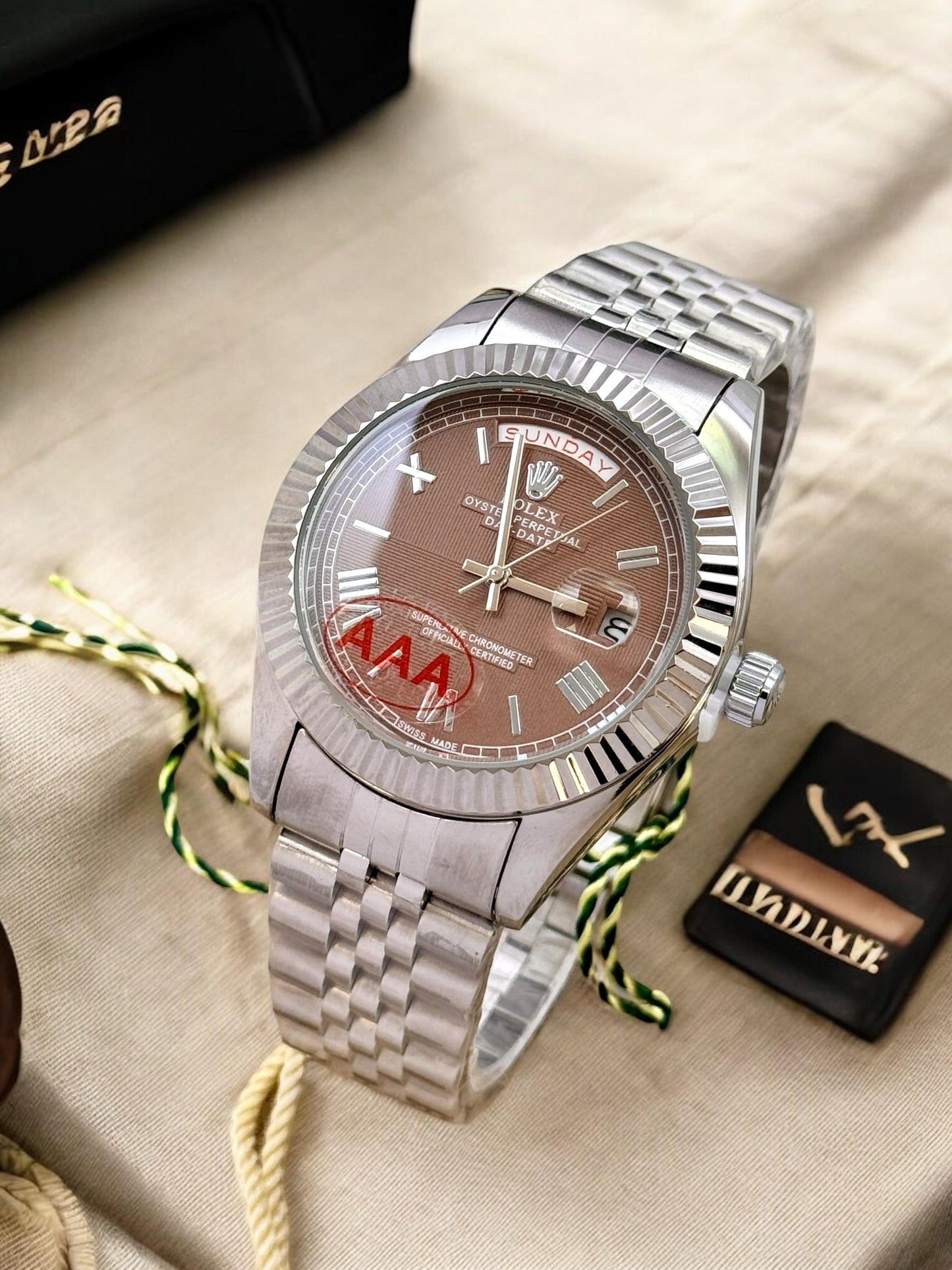 Rolex Day-Date Gold dial chain watch for men | rolex day-date | maurya watch