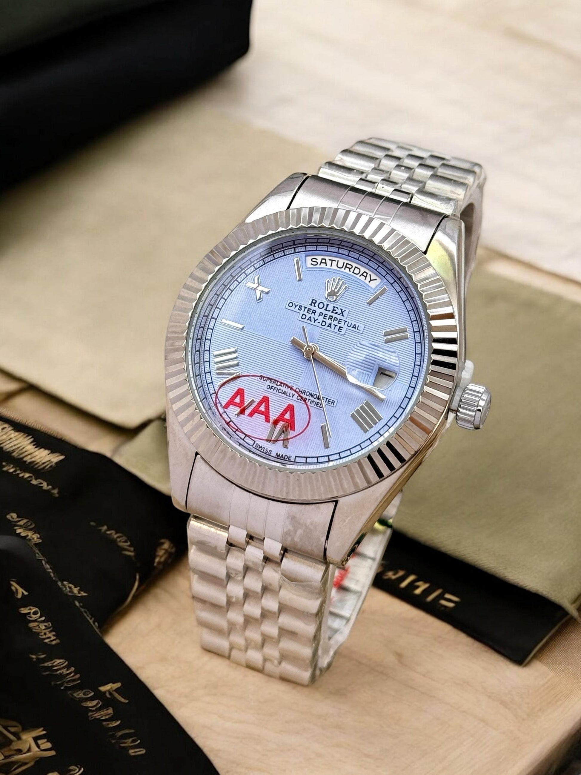 Rolex Day-Date Gold dial chain watch for men | rolex day-date | maurya watch