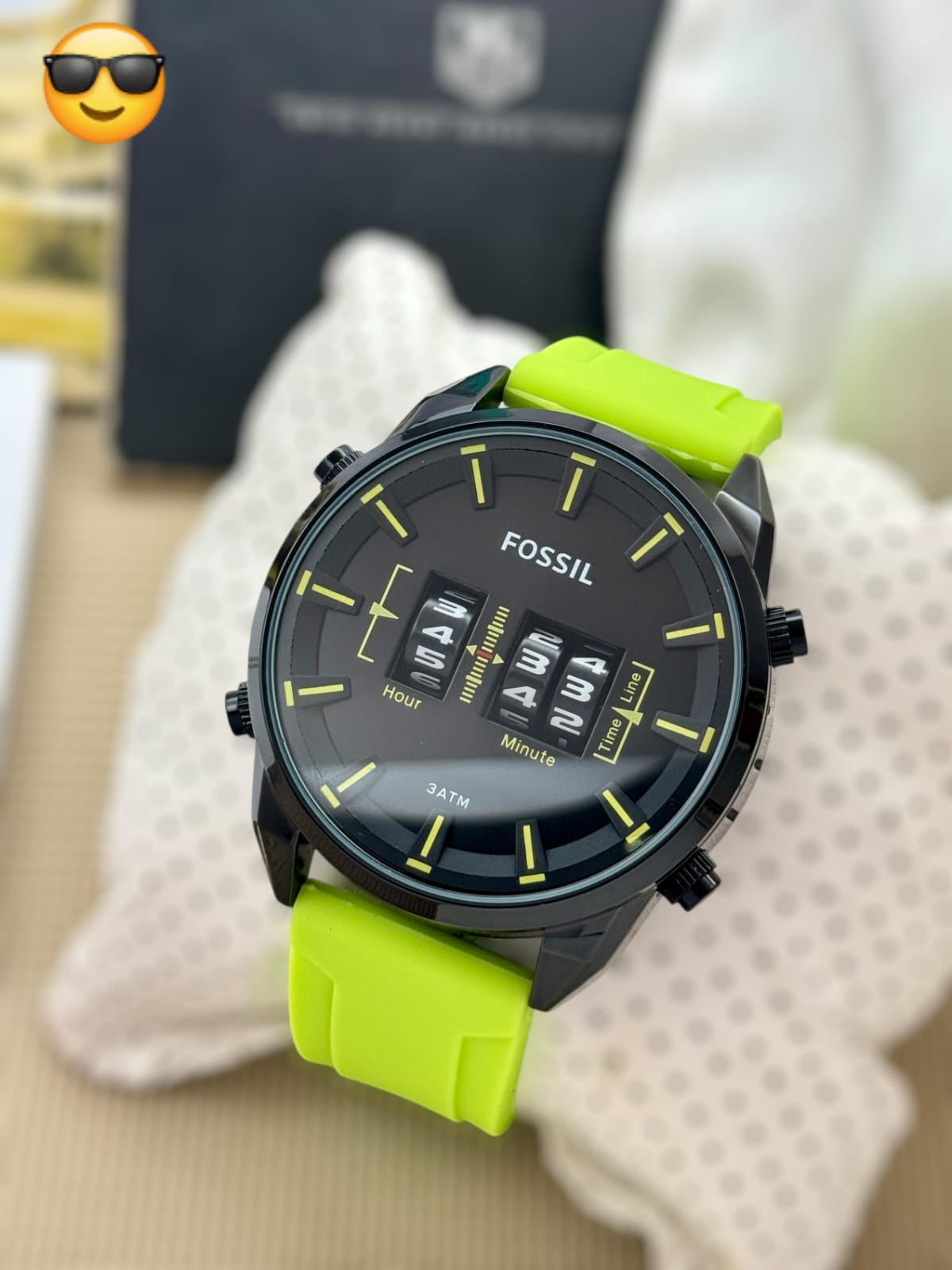Fossil Miter fiber belt double time men's watch maurya watch
