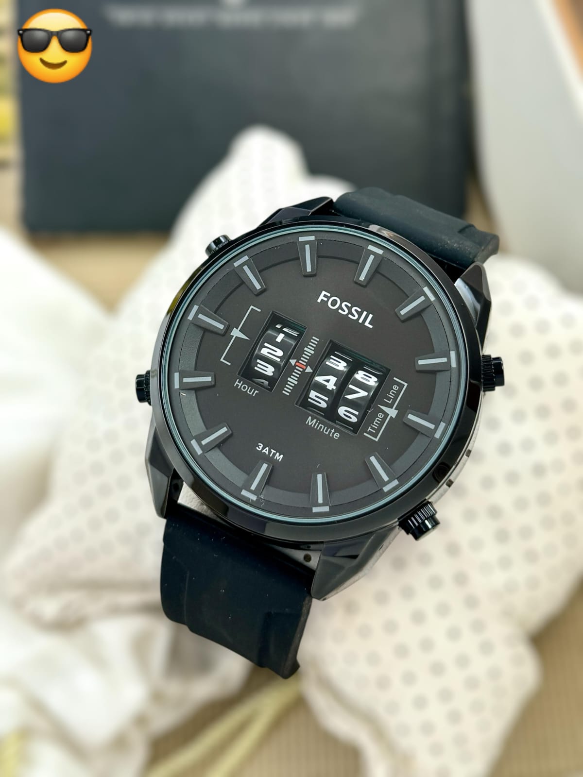 Fossil Miter fiber belt double time men's watch maurya watch
