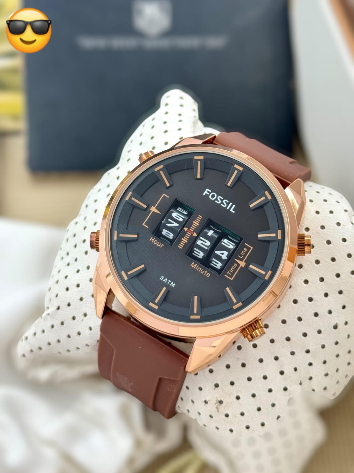 Fossil Miter fiber belt double time men's watch maurya watch