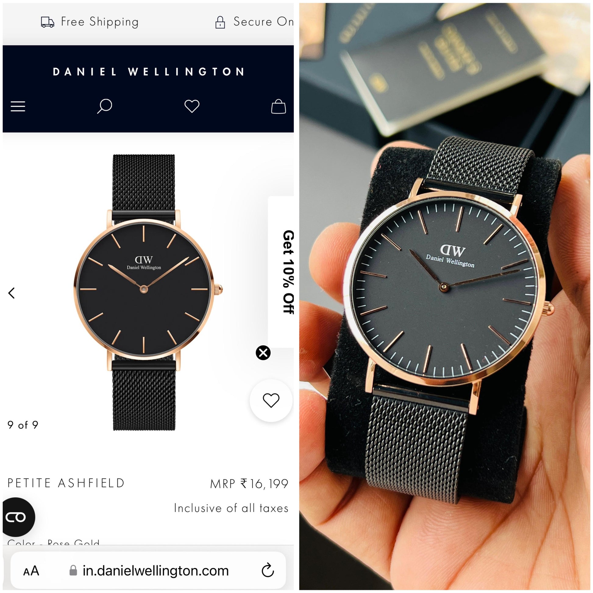 Daniel Wellington Classis Petite rosegold couple watch maurya watch