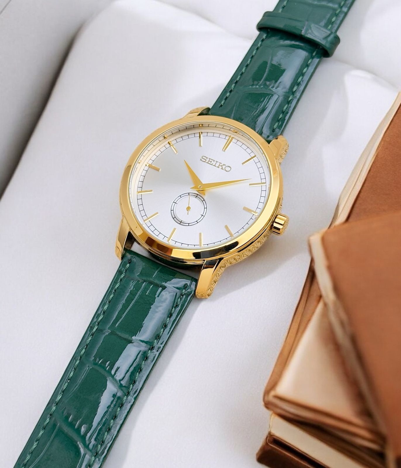seiko strap watch with golden dial | seiko watch | maurya watch
