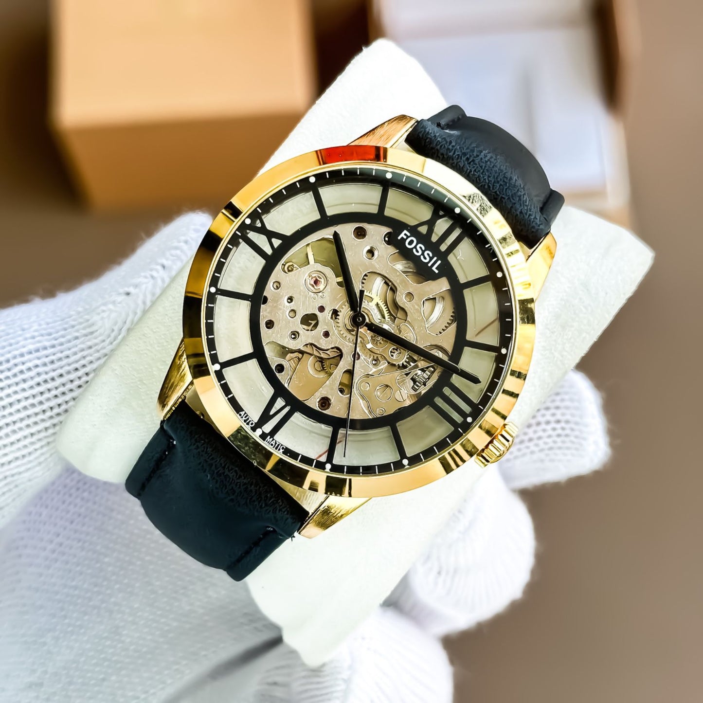 Townsman Automatic Black LiteHide™ Leather Watch - ME3210 - Fossil maurya watch