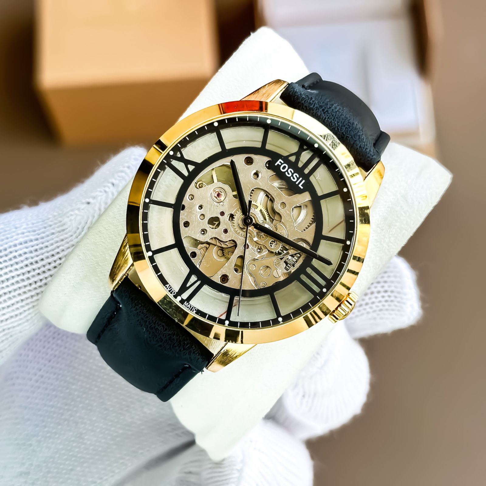 Townsman Automatic Black LiteHide™ Leather Watch - ME3210 - Fossil maurya watch