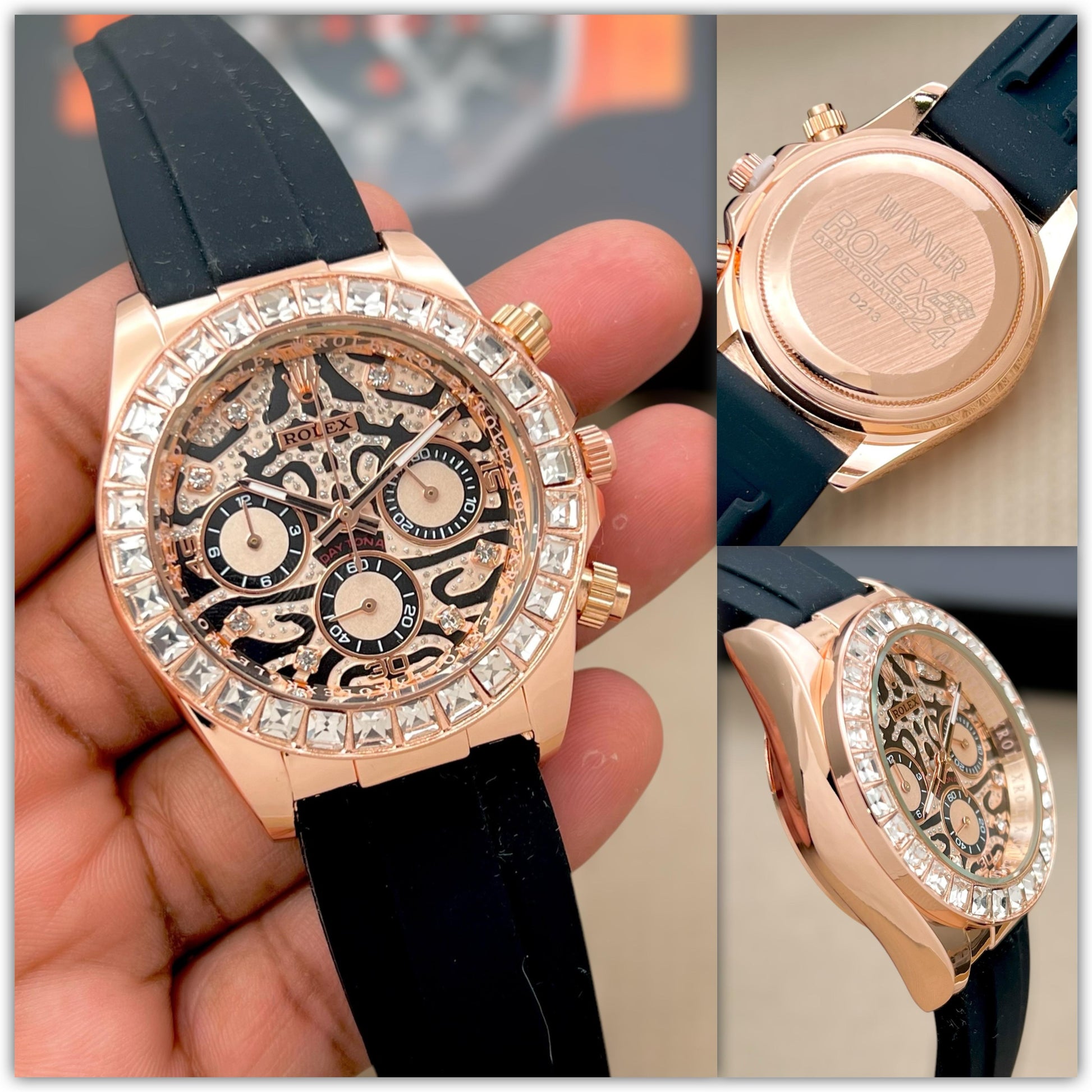 💎 Luxury Diamond Bezel ROLEX  Skeleton Watch – A Statement of Elegance maurya watch