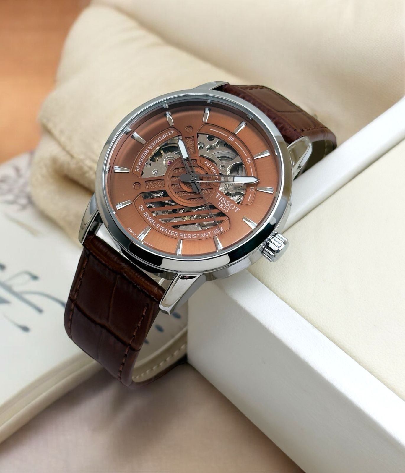 tissot leather strap watch for men maurya watch
