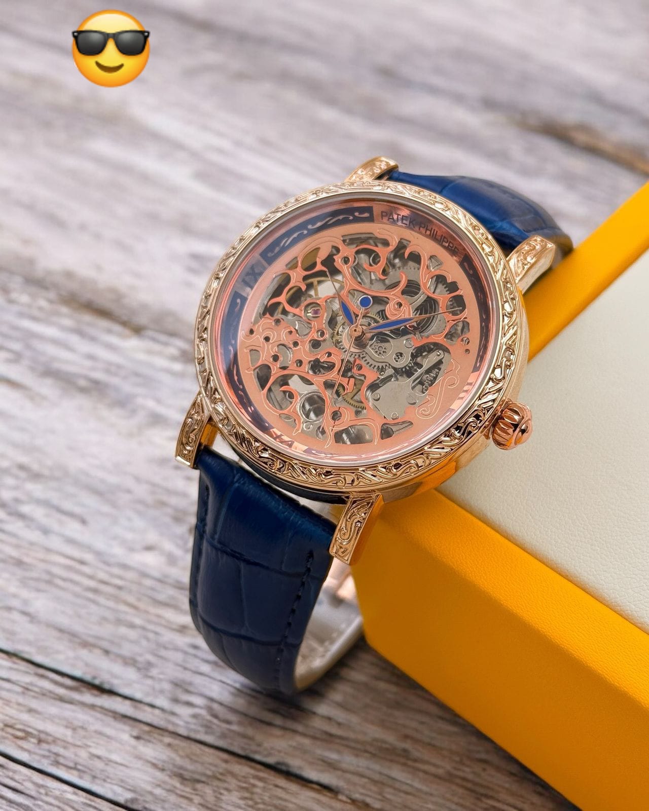 patek phillippe golden dial leather strap mwn's wrist watch | patek phillippe | maurya watch