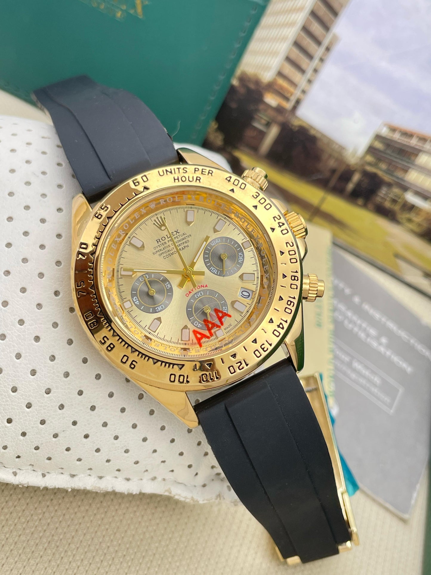 rolex daytona black strap watch - 1st copy watch ROBIN WATCH WHOLESALE