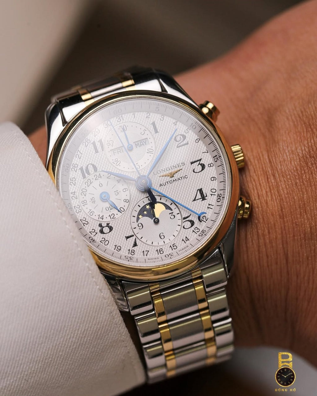 ❤longines Master Collection Back-Open Automatic Moon Phase H.R.S watches