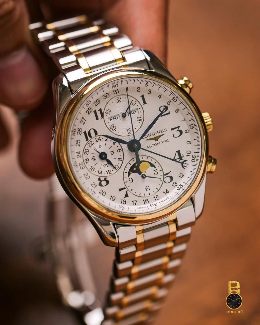 ❤longines Master Collection Back-Open Automatic Moon Phase H.R.S watches