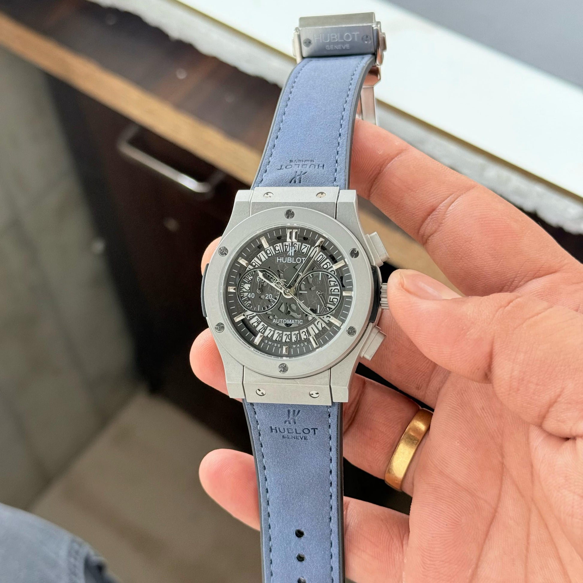 hublot big bang Blue Letahet Belt H.R.S watches